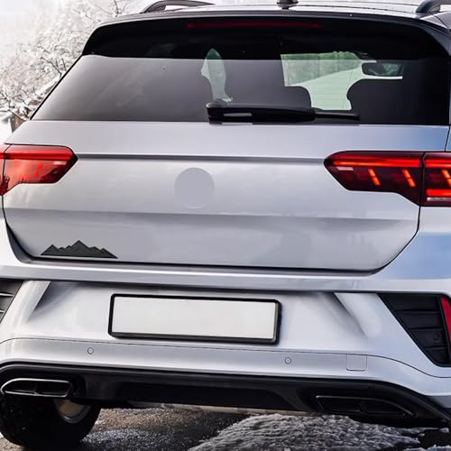 Image of Snow Mountain Emblem for Car, 2 PCS 7 Inch Mountains Graphic Logo Badge, Trunk Tailgate Emblem, Car Exterior Accessories, Matte Black ABS Material, Universal Fit for Car Truck SUV Pickup RV