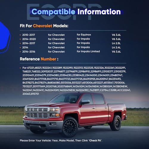 Image of ECCPP AC Compressor Fast Cooling 2014-2020 Fit for Chevrolet Impala 3.6L 2015-2017 Fit for GMC Terrain for Chevrolet Equinox 3.6L Air Conditioning Compressor