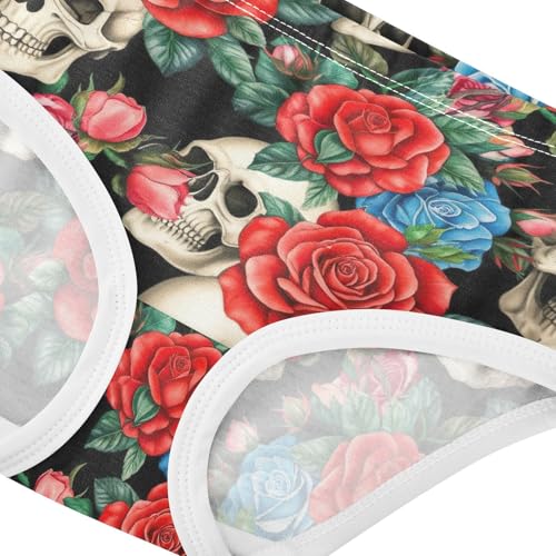 Joisal Skulls Red Roses Black Toddler Girls Underwear 2t Cotton Cute Panties Girl Designer Kids Undies Briefs4