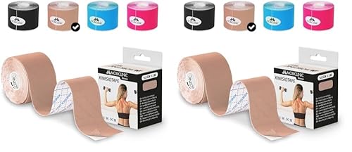Mobiclinic®, Kinesiotape, Venda Neuromuscular Adhesiva, 5m x 5cm, Esparadrapo Deportivo, Alivio Dolor Muscular, Vendaje Kinesiológico, Apto para Múltiples Zonas, Cinta Kinesiológica, Face Tape, Beige