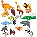 20-Piece Large Farm & Wild Animal Building Block Set – 20 Animal Figures Educational Toys – Compatible with All Major Blcoks Brands – Preschool STEM Toy for Toddlers 1–5