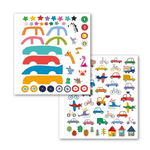 Avenir 6301779 Ausmalspiel Fahren & Fliegen, 3-in-1 Kreativ Set mit Spielen, Stickern und Ausmalbildern, DIY, Aktivitätenblock für Kinder ab 3 Jahren