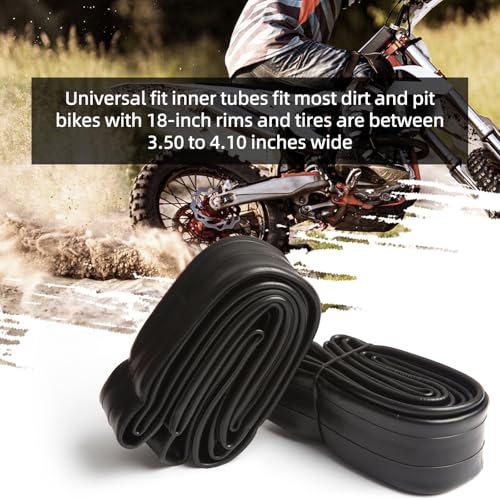 Image of AR-PRO 3.50 /4.10-18 Dirt Bike Inner Tubes with TR4 Straight Valve, Universal Heavy Duty 100 /90-18 inch 100 /100-18 inch 110 /80-18 inch 110 /90-18 inch Off-Road Motorcycle Tube and More (2-Pack)