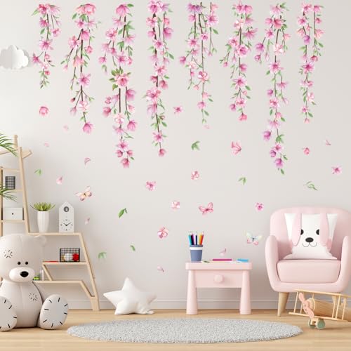 Vinilos Decorativos Flores Rosas en Vinilo Removibles