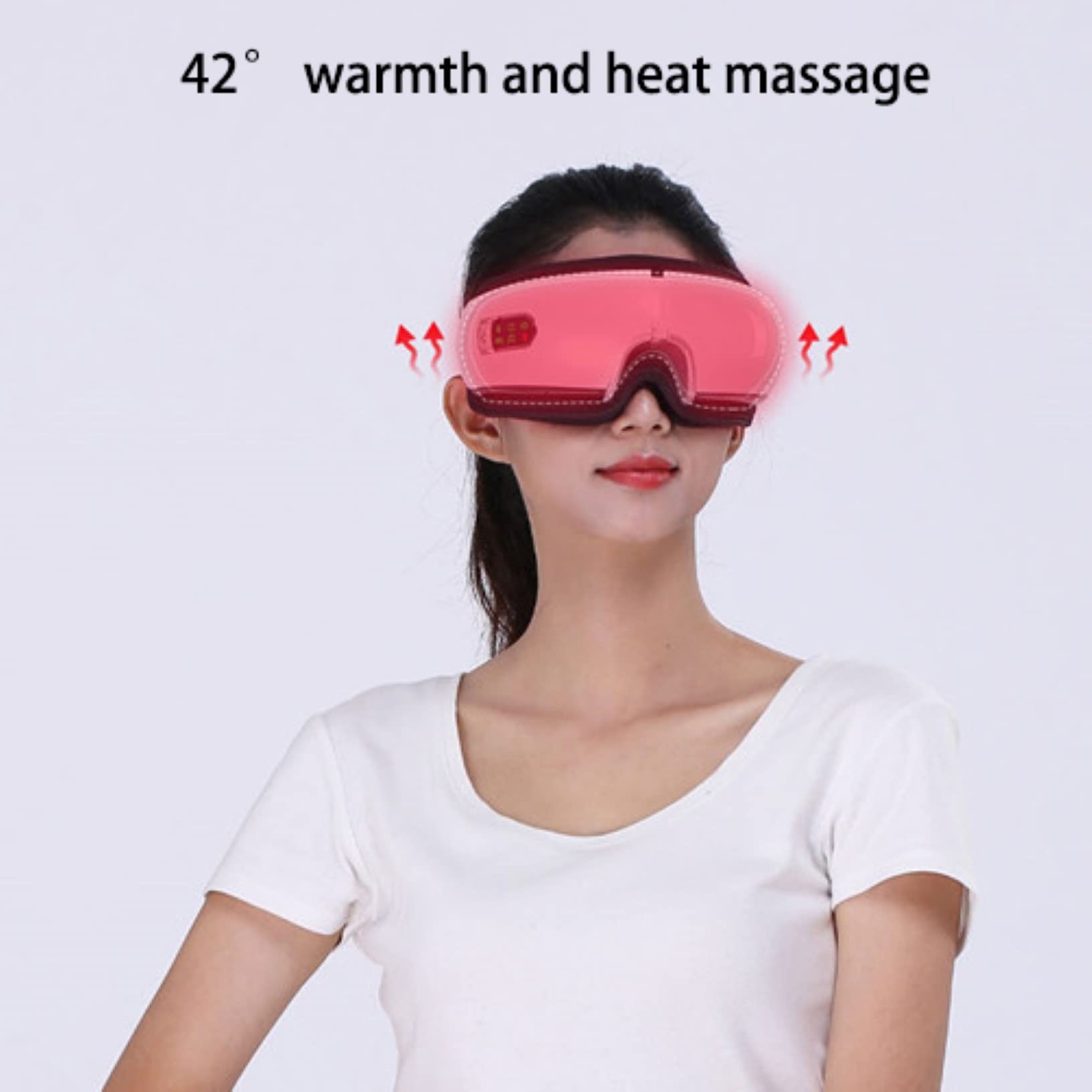 Masajeador De Ojos con Calor, Compresión, Vibración, Mascarilla Recargable para Aliviar La Tensión Ocular Ojeras Bolsas Ojo Seco