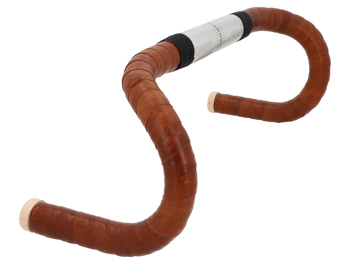 Gusti Nastro Manubrio in Pelle - Adri V. Misura 200 cm Con Sughero per Bici da Corsa, Grip Accessori Bicicletta, Manubrio Marrone