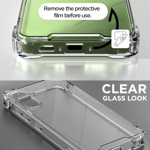 Image of Outlouders Back Cover for Samsung Galaxy A34 5G Clear Transparent PC + TPU Bumper Case with Raised Edges for Shockproof Protection (Transparent)