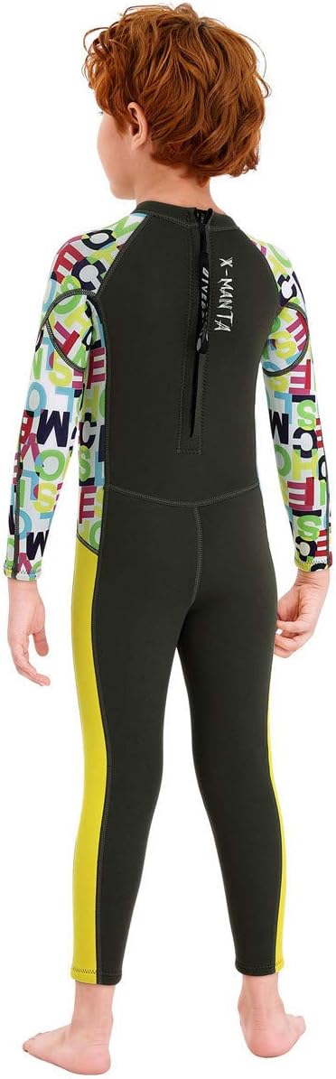 Little Kids Boys 2.5 mm Neoprene Long Sleeves Wetsuit Surfing Full Suits Full Body Neoprene Swimsuits Cartoon Thermal Diving Suits