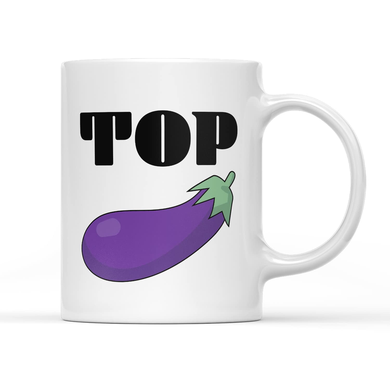 SMARTYPANTS Top Aubergine White Coffee Tea Mug - LGBTQ Community Humour Pride Parade Rainbow Humour Trans Gay Funny Joke Home Drink Cup Kitchen Decor Gifts Presents (White Handle)