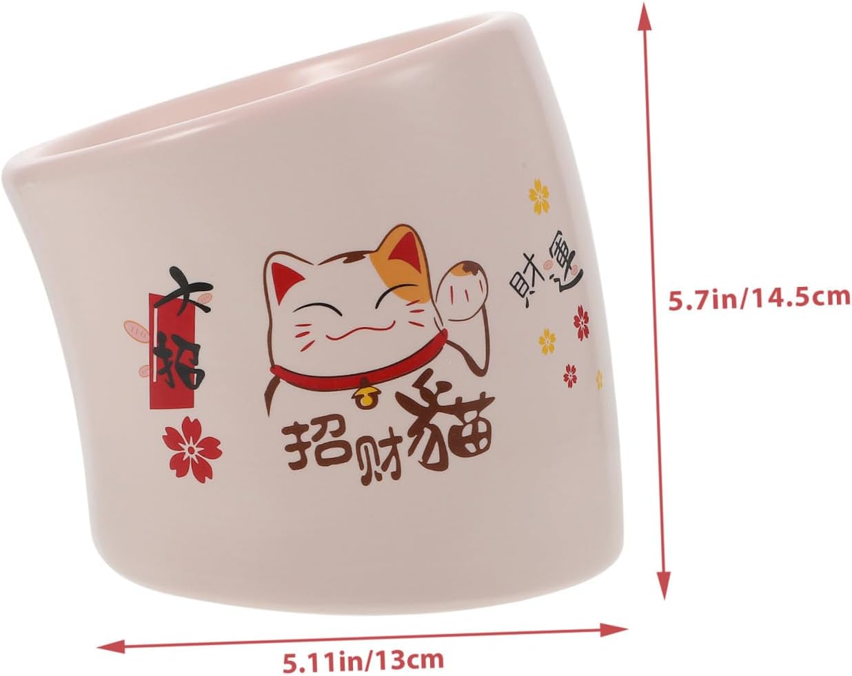 Ceramic Cat Bowl with Neck Protection, Anti-Spill Elevated Pet Feeder Dish, Pink High-Leg Pet Drinking Bowl for Cats and Small Dogs
