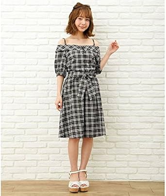 Amazon Co Jp イング Ingni チェック柄オフショルダーシャツワンピース クロ チェック M 服 ファッション小物