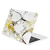 TOP CASE - White/Gold Marble Rubberized Hard Case Compatible MacBook 12