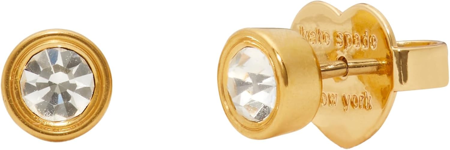 Kate Spade New York Set con bracciale rigido e orencchini a lobo in pietra, trasparente/oro