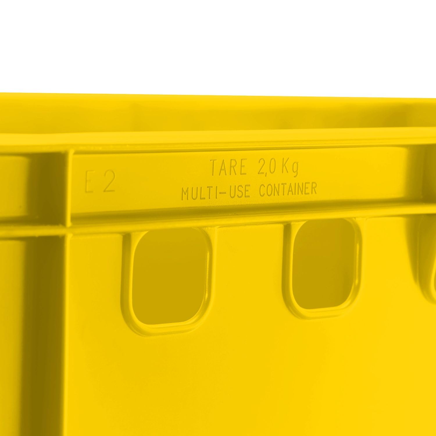 BURI Caja para carne, E2, amarillo, 60 x 40 x 20 cm, Eurobox de Alemania, apta para alimentos, robusta, apilable