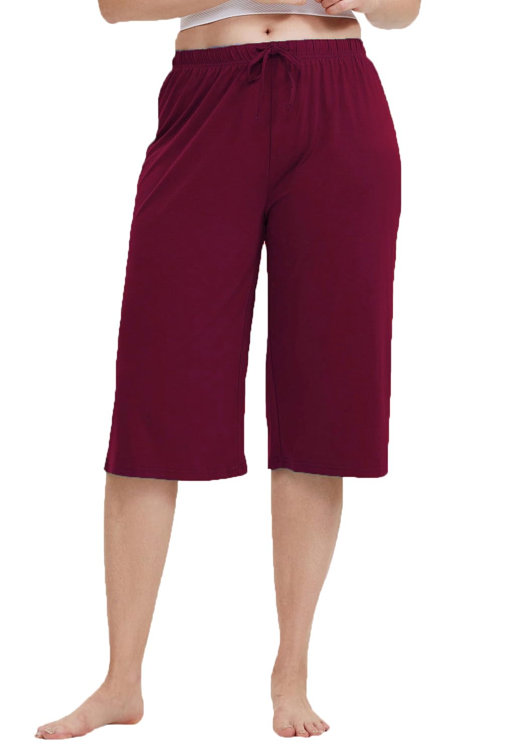Women's Regular Fit Plain 3/4th Capri Pants| Sports and Casual Night Short Pant, Gym, Yoga Wear for Women-picture-47