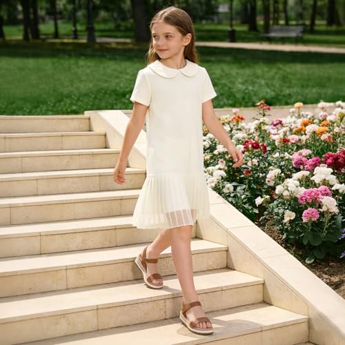 Image of Athlefit Girls Platform Wedge Sandals Open Toe Espadrille Sandals Ankle Strap Summer Dress Shoes for Toddler Little Big Kid