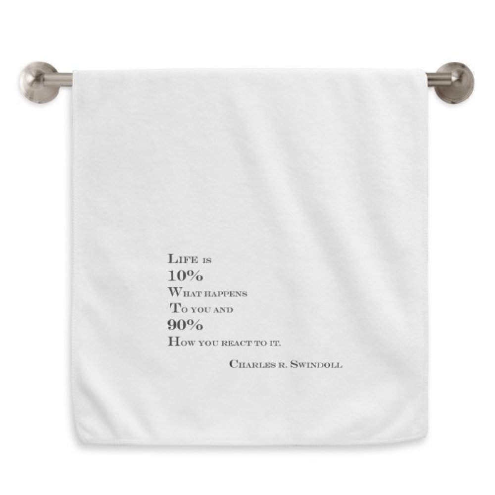 Serviette de toilette blanche avec citation inspirante pour la salle de bain