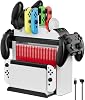 Organizer Stand Charger Holder Charging Unit for Hobimtek Nintendo TNS-2113 with OLED Switch Led Indicator