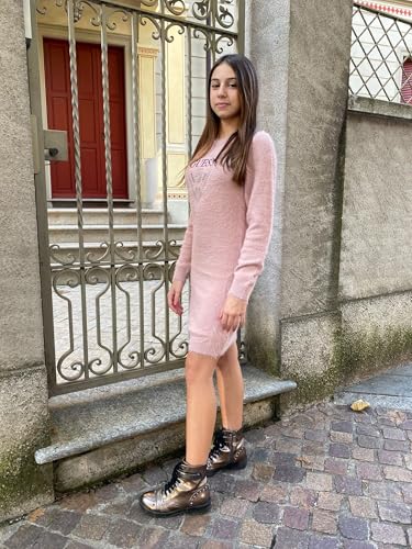 Guess Abito Vestito In Maglia Invernale Ragazza 14 Anni - 164 Cm Color Cipria - 2