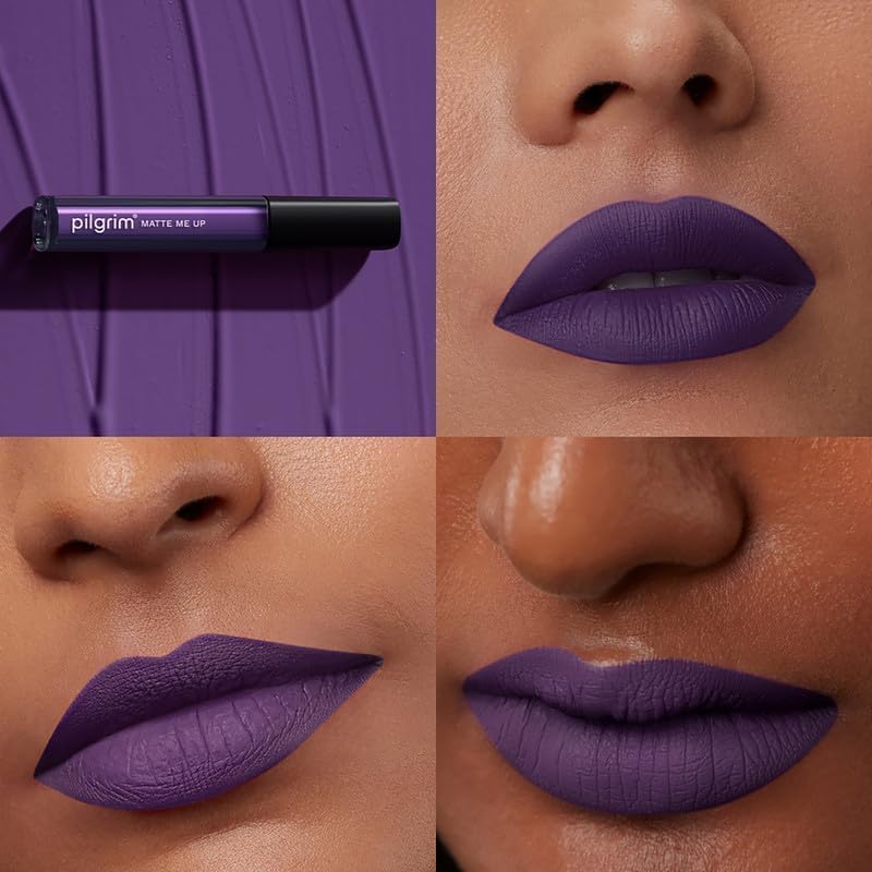 Image of Pilgrim Liquid Matte Lipstick - Purple Lust | Lipstick for Women with Hyaluronic Acid & Spanish Squalane | Transferproof, Long Lasting & Non Drying with Hydrating Ingredients 3gms