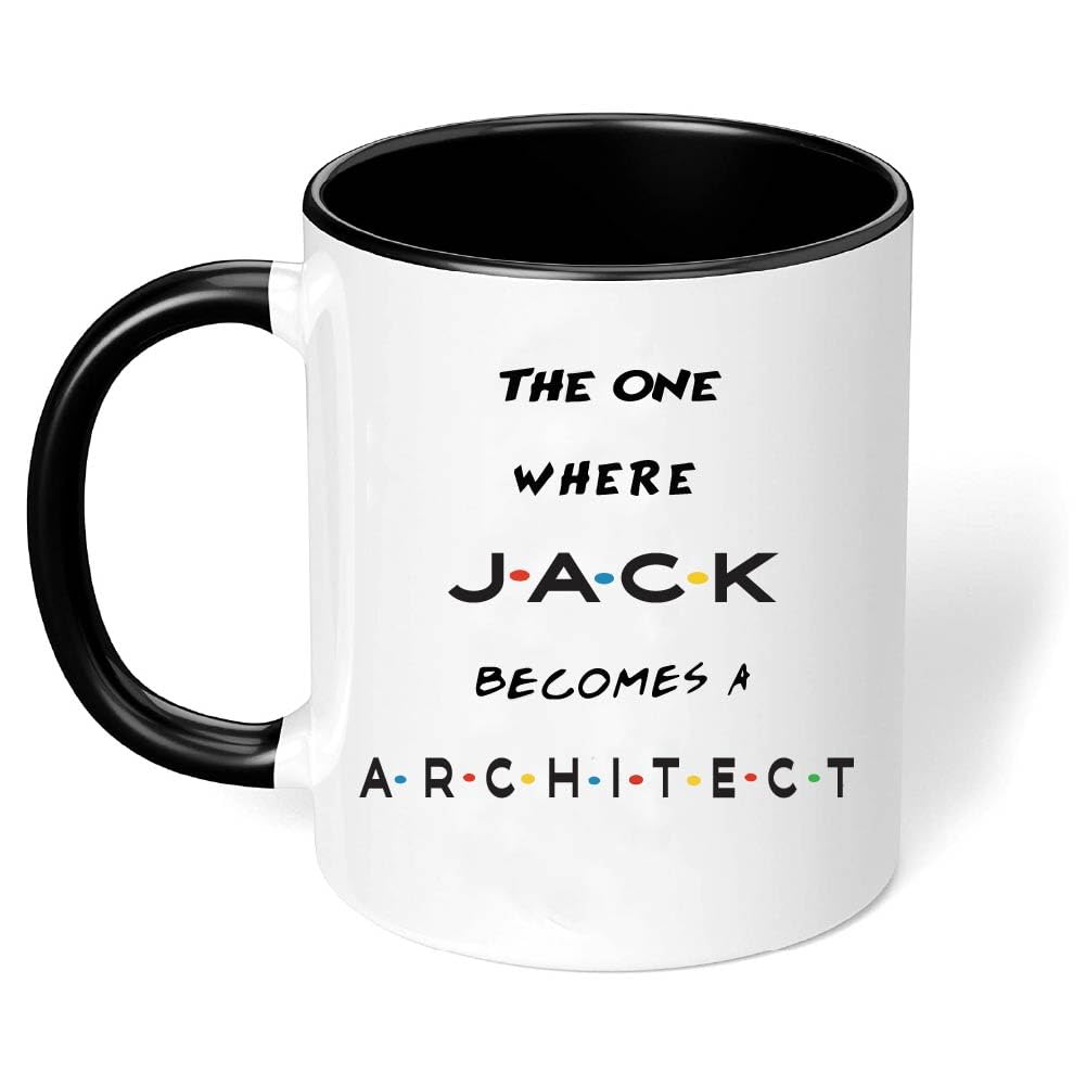 PRINTSHOP4MEPersonalized Architect Appreciation Gift - Architect Appreciation Gifts with Custom Name - Black Ceramic Mug Customized for Architects - Personalized Gift - Custom Name Gift Idea