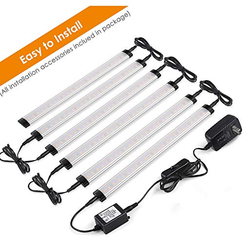 Albrillo Under Cabinet Lighting Kit, Dimmable Under Counter LED Light Strips for Kitchen Closet Shelf Cupboard, Warm White 3000K, Plug-in, 6 Pack - Thumbnail 6