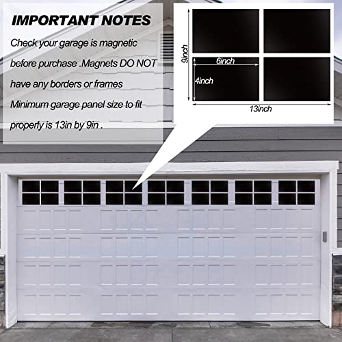 38 Pcs Magnetic Garage Door Decoration Kit Include 32 Fake Windows 4 Faux Hinges And 2 Handles Easy Installation Door Hinges Decorative Faux Windows Car Garage Kits, Black #TOP4