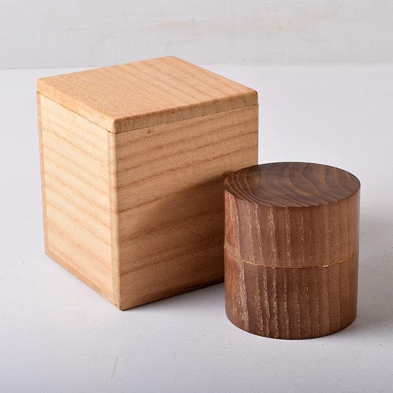 茶道具　桑製　内金塗　棗　時代箱　Ｖ7764 茶道具 桑製 内金塗 棗 時代箱 V7764 茶道具 朱金平棗 花籠蒔絵 内