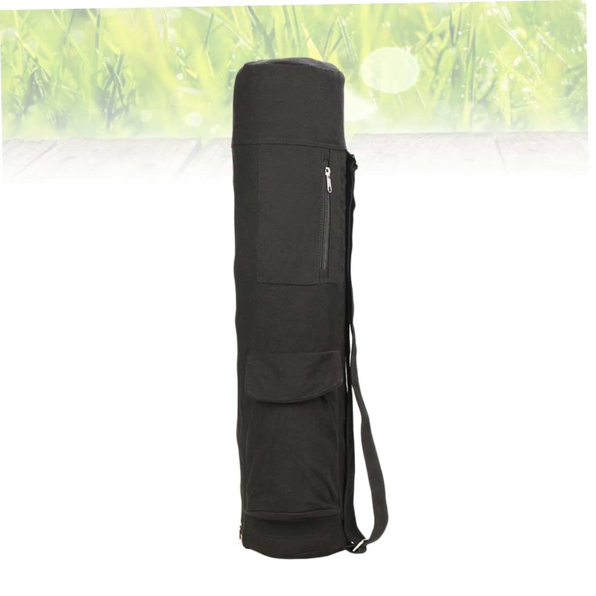 WOONEKY Bolsa de Almacenamiento para de Yoga Multifuncional con Capacidad Grande y Correa Bolsa Respirable para Ejercicio y Fitness Negro