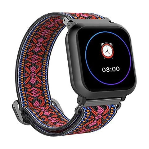 AUPALLA Smartwatches for Women Fitness Trackers Health Watch with Heart Rate Monitor Blood Pressure Monitor Sleep Monitor Step Counter (Square Resin Watch, Knit Band-Bohemia-Blue) Cover