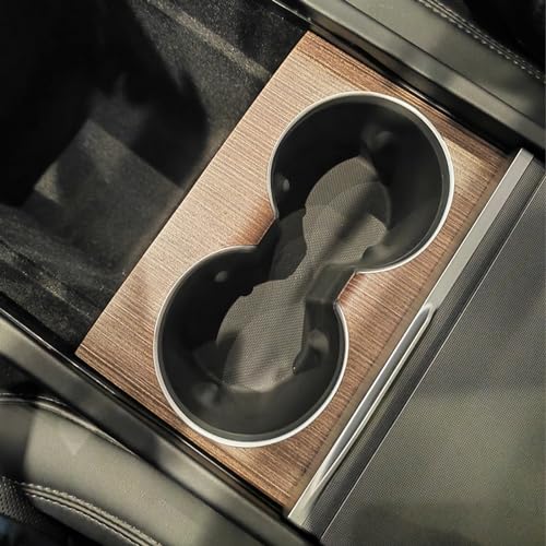 Cubierta de portavasos de madera real para Tesla Model 3 y Y miniatura 1