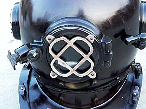 THOR INSTRUMENTS 18" Black Military Antique Mark V Divers Helmet - US Navy Deep Water Diving Helmet - Rustic Vintage Home Decor Gifts