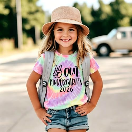 Image of MODNTOGA Kids Girl Boy Peace Out Kindergarten Shirt 2026 Kindergarten Graduation T-Shirt Last Day of School Summer Tee Tops