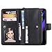 FLYEE Compatible with iPhone 11 (6.1 inch,2019 Release),Detachable 2 in 1 case Fit Car Phone Mount Magnet Closure Premium Leather Zipper Purse 8 Card Slots Flip Cover with Wrist Strap-Black
