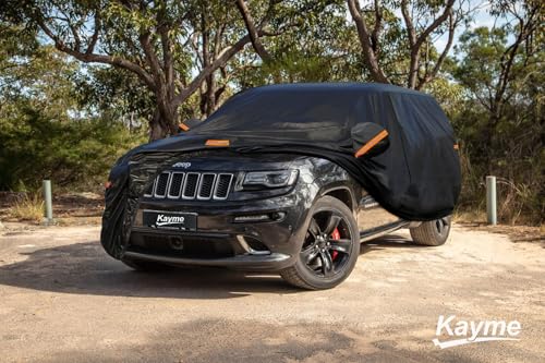 Image of Kayme 7 Layers SUV Car Cover Custom Fit for Jeep Grand Cherokee (2010-2025) Waterproof All Weather for Automobiles, Outdoor Full Cover Rain Sun UV Protection.