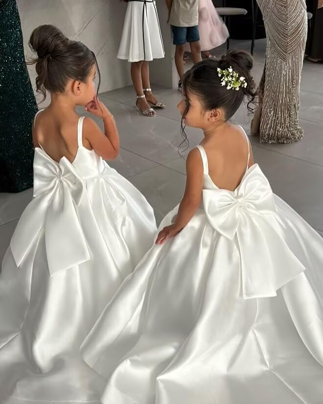 Satin Flower Girl Dresses First Communion Dress for Girls Formal Gown 15 Quinceanera Birthday Dress2