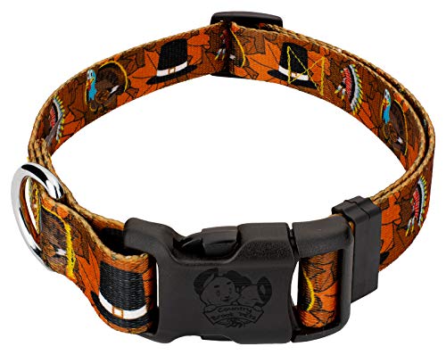 Country Brook Petz - Deluxe Thanksgiving Tradition Dog Collar - Made in The U.S.A. - Awesome Autumn Collection Featuring Designs You Will Fall for (1 Inch, Large)
