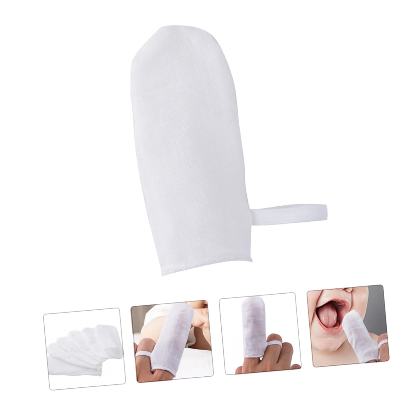 FOMIYES 3 Set Da 18 Pezzi lettino per le dita di garza spazzola per la pulizia del bagno bocca di garza per bambini spazzolino bambino Denti del bambino spazzolino in garza molare latte