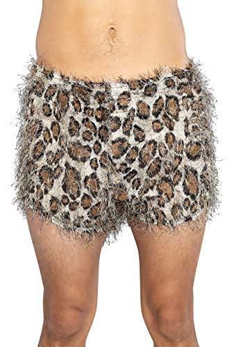 Mens' Cheetah Print Faux Fur Boxers (M)