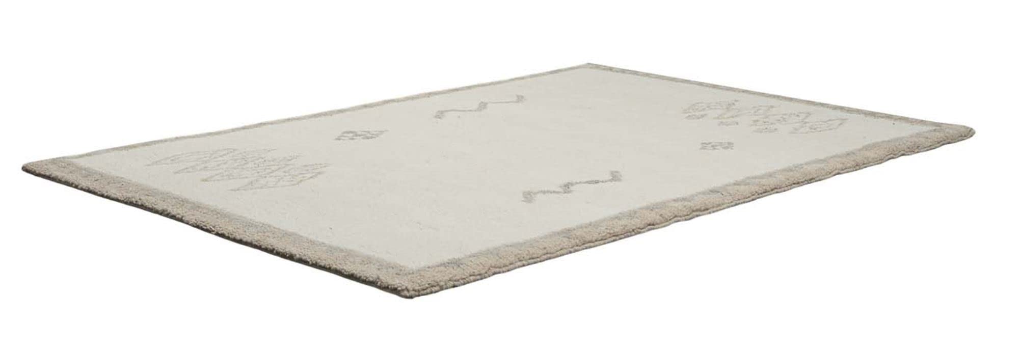 THEKO | Tappeto Berbero marocchino, fatto a mano con lana al 100% | Hadj | con motivo | Colore: Jaspe | 70 x 140 cm