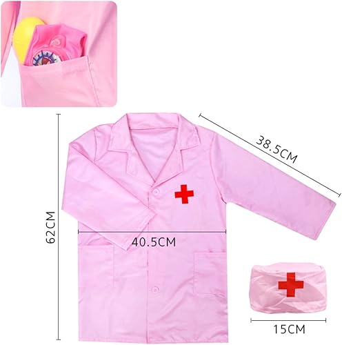 Miniatura 4 de Topoo Kit de doctor para niños, 17 piezas de juguete médico con estetoscopio, juego de rol para niños y niñas, tipo W