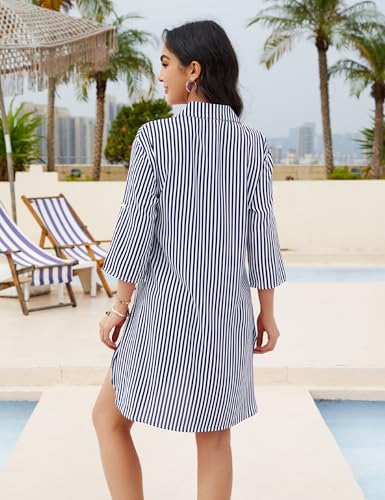 Image of Blooming Jelly Womens Swimsuit Coverups White Chiffon Bathing Suit Cover Up Bikini Swimwear Beach Dress Outfits