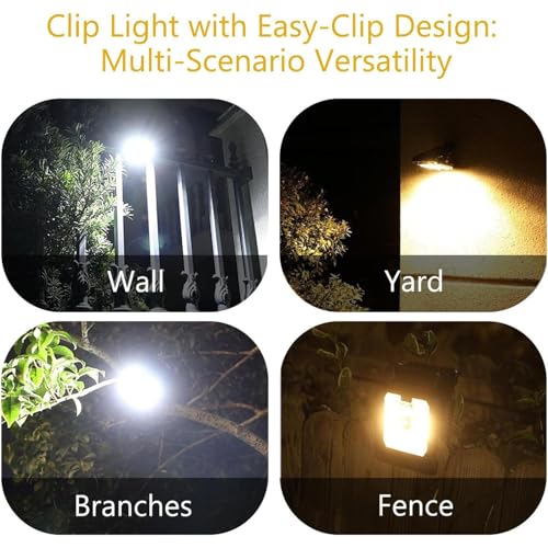 Portable Solar Clip - LED Motion Sensor Lights, Waterproof Outdoor 3 Mode Lighting, Fence and Wall Solar Lamps, Garden Patio Yard, Deck Balcony Porch Pathway Home Camping Use – Image 6