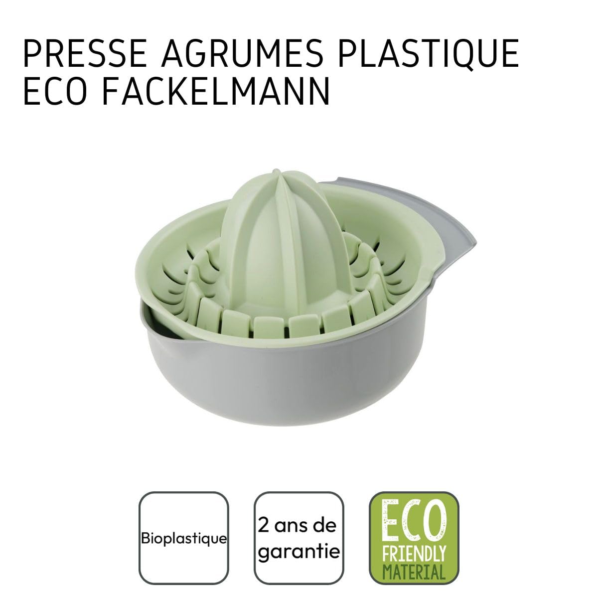 Fackelmann Exprimidor de limón 170 x 140 x 60 mm gris claro y verde menta