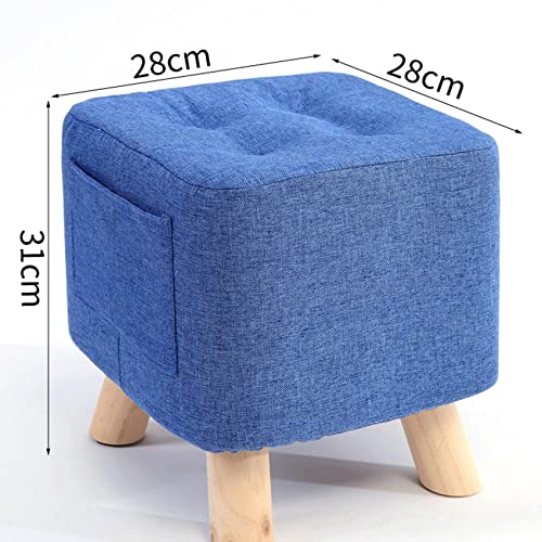 Pouf en lin rouge gain de place pour assise d'appoint - 3