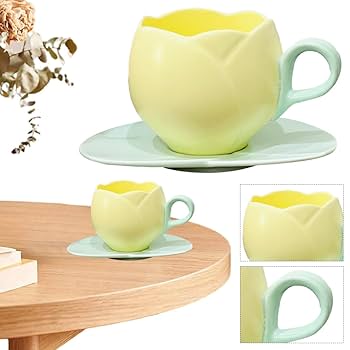 Amazon.co.jp: ALINUOYQ チューリップコーヒーカップ ソーサー