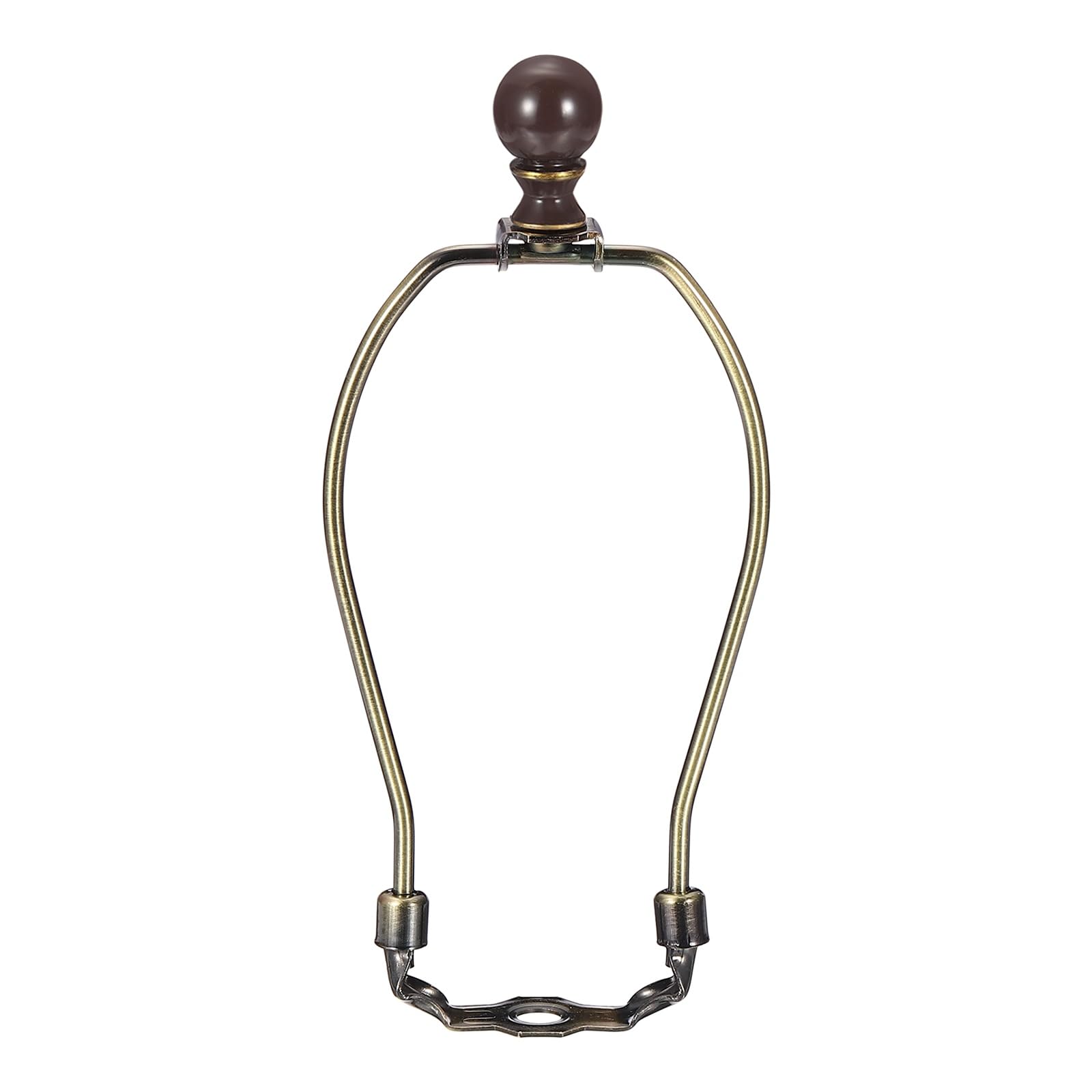 PATIKIL 1 Set 7" Lamp Shade Harp Holder, Heavy Duty Detachable Lampshade Brackets with 1.46" Height Solid Metal Finial Shade Holder for Table and Floor Lamps, Bronze/Brown