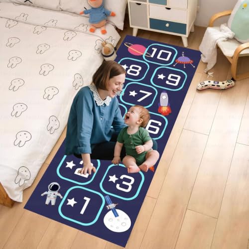 Tapis de marelle pour enfants, tapis de salle de jeux éducatif avec dos antidérapant, parfait pour la chambre à coucher, la crèche et la salle de jeux