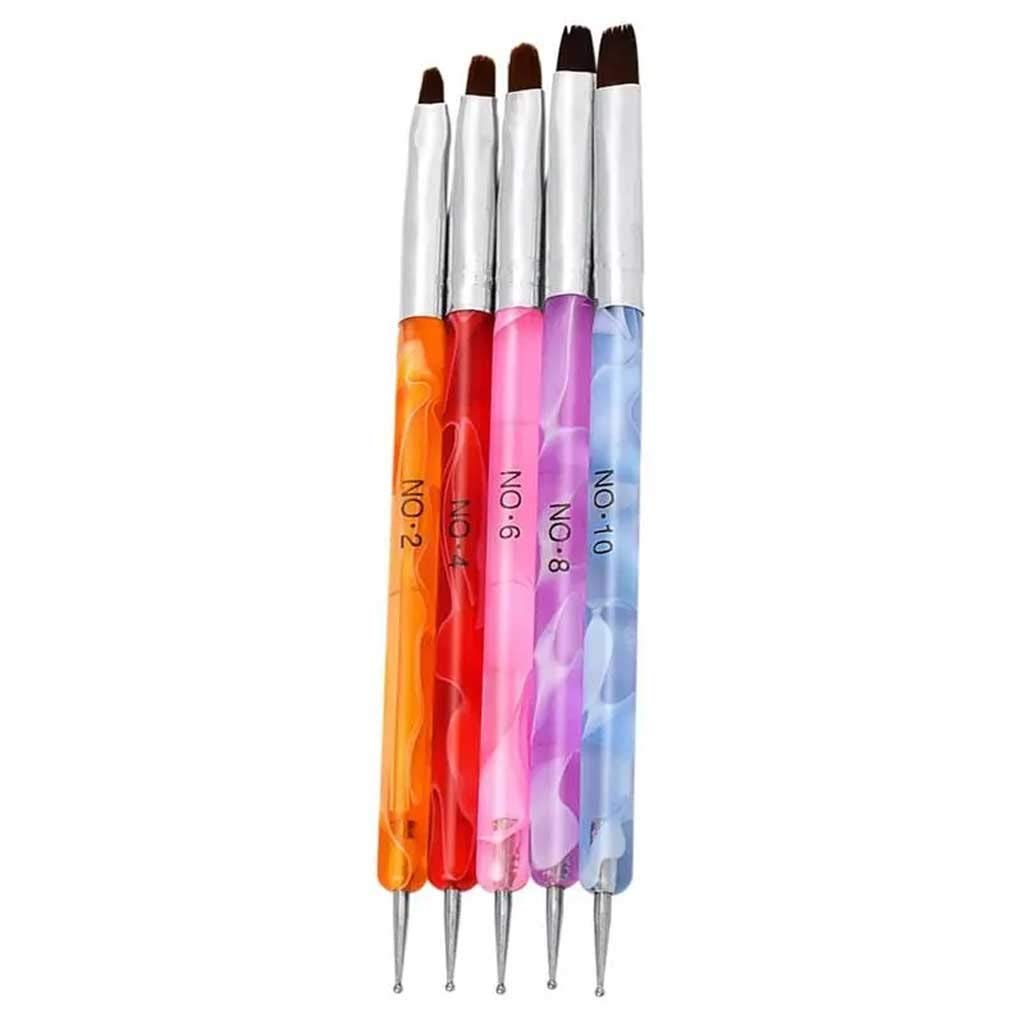 HBJWOV 5pcs Drawing Pens Double-End Professional Brushes Nail Art Brush Dotting Pen Painting Brushes Oil Acrylic Painting Pens