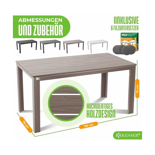 KESSER Gartentisch in Holzoptik